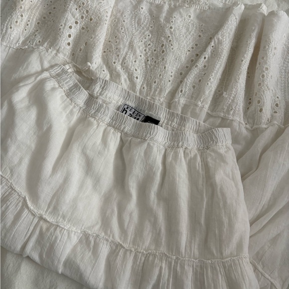 KEREN hart White Tiered Eyelet Midi Skirt - Picture 6 of 7